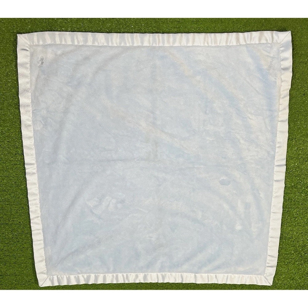 Vintage Polo Ralph Lauren Fleece Baby Blanket Blue Blue Pony Satin Trim Soft 90s